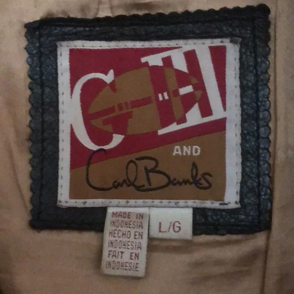 VERY RARE Vintage Carl Banks San Fan Leather Coat